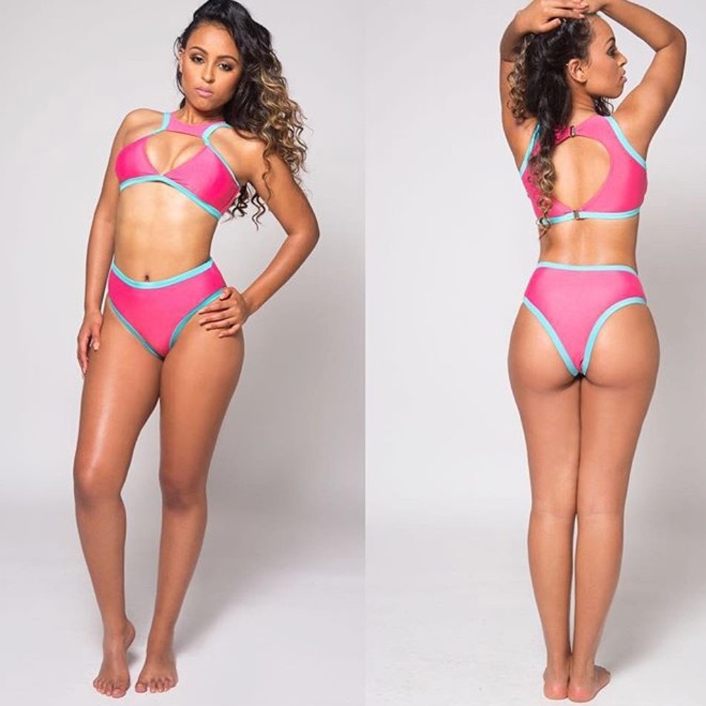 👙 Pink and Blue high-waist bikini 👙